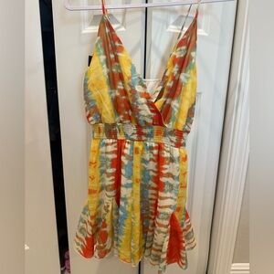 Colorful Romper with Tie-Dye Pattern